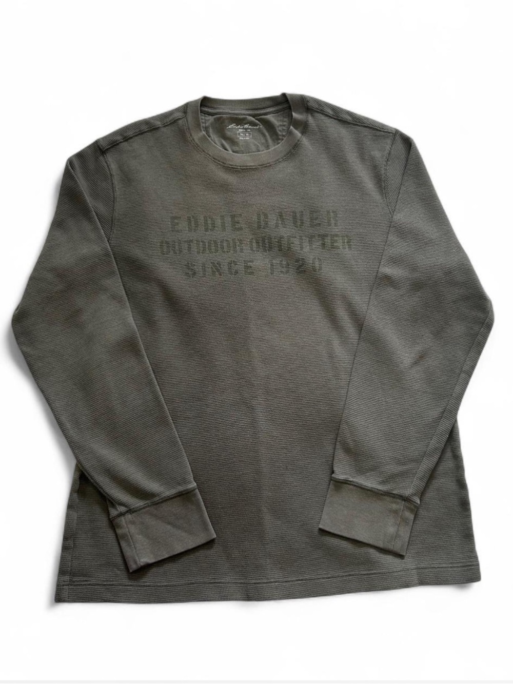 Tall Eddie Bauer Thermal Knit Military Utility Green LS Workwear Men’s Size XLT